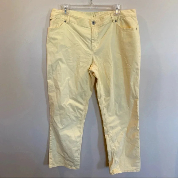J Jill Yellow Pants Relaxed Boyfriend Fit size 12 - Picture 1 of 4